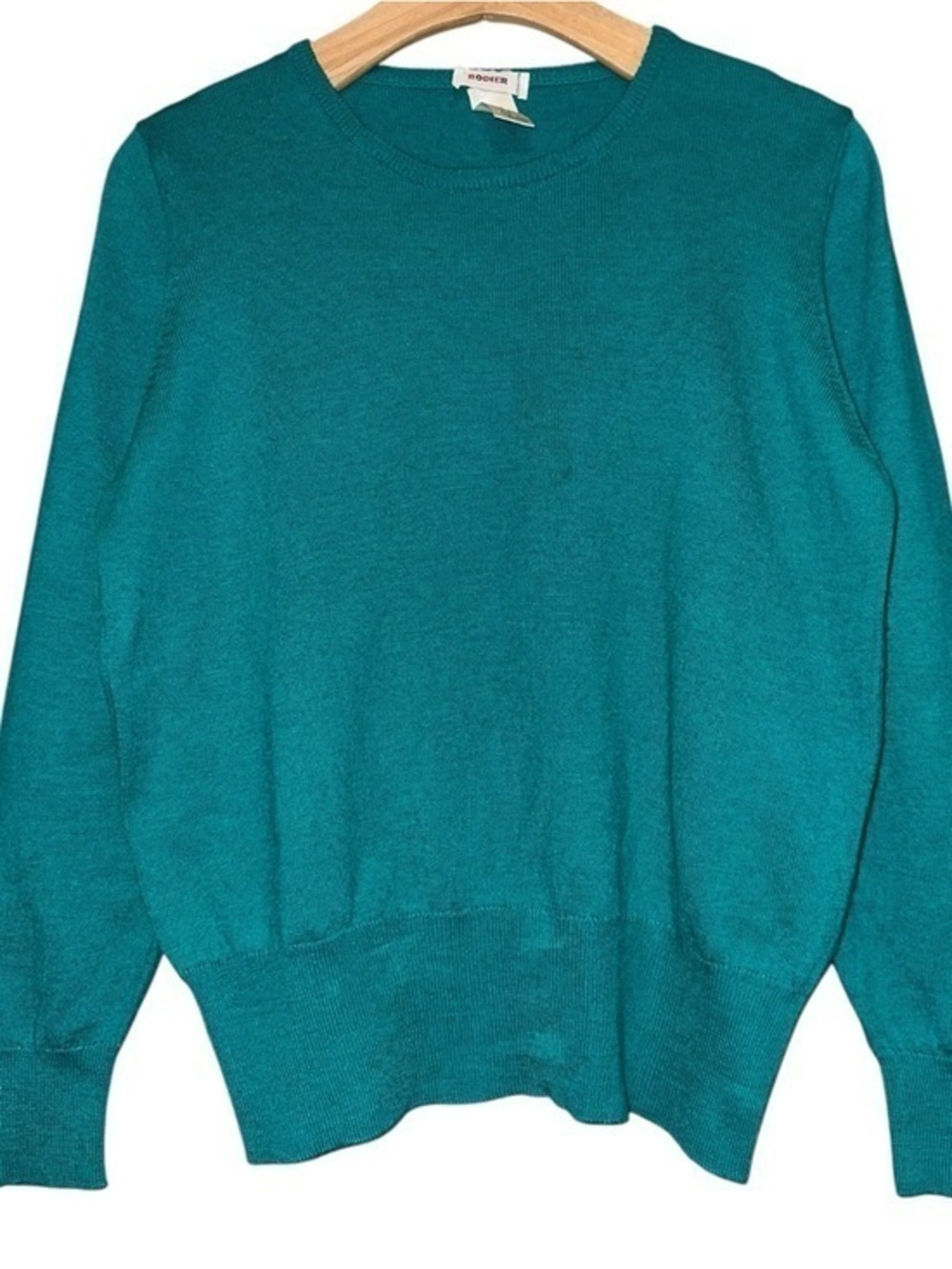 RODIER Vintage Women’s Size M Teal Green Blue Wool Blend Knit Sweater